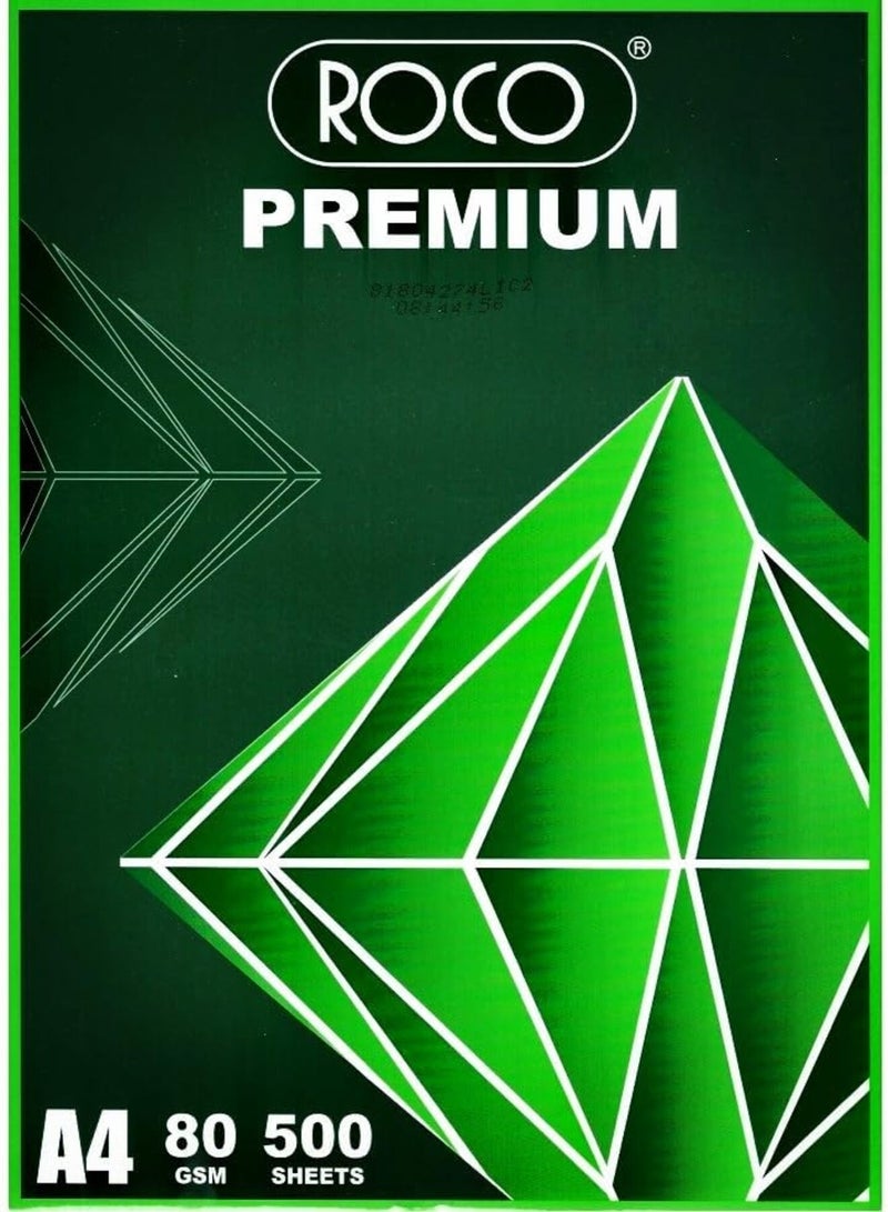 روكو ورق طباعة A4 عدد 2 رزمة  1000 ورقة وزن 80 جم متعدد الاستخدامات للطابعات الليزر  والنافثة للحبر والتصوير من روكو لون أبيض مقاس A4 - Image 4