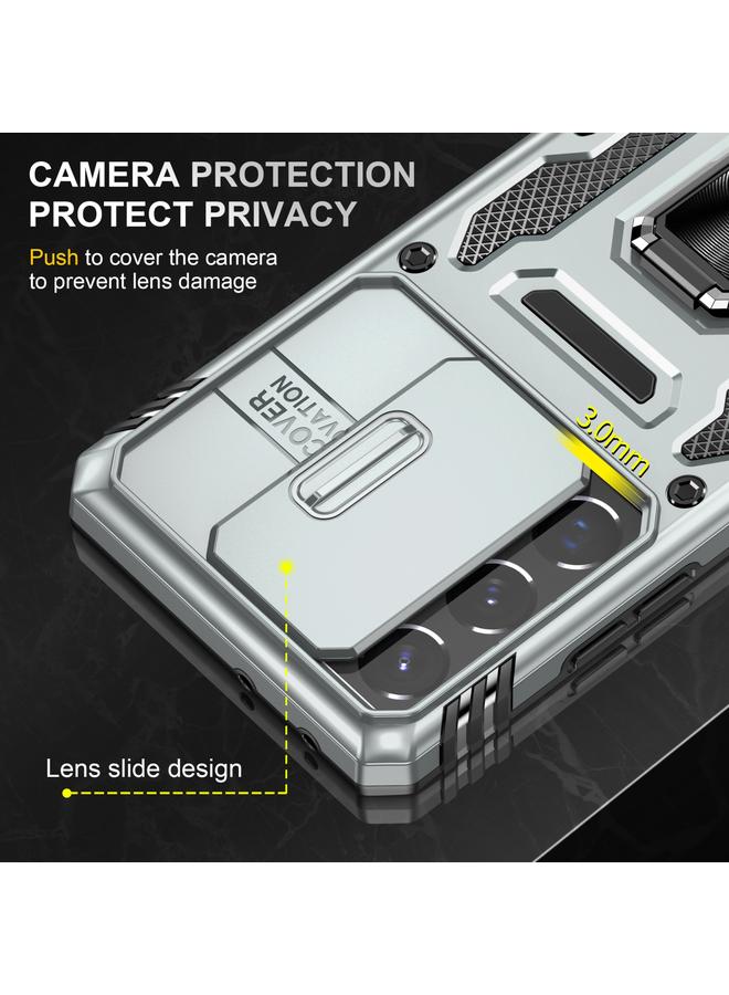 S-TOP Case For Samsung Galaxy S21 Ultra 5G Armor PC + TPU Camera Shield Phone Case - Image 5