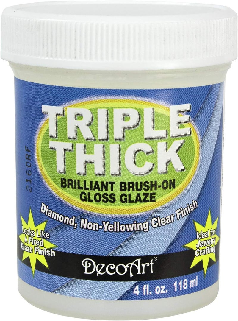 DecoArt Triple Thick Gloss Glaze - 4 oz Clear Finish for Crafting - Image 1