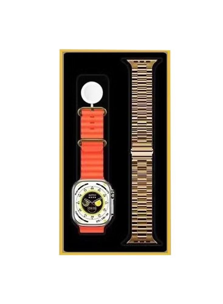 Haino Teko WS09 Smart Watch Ultra Golden Edition with Three Set Strap and Wireless Charger For Men's and Women's - Image 3