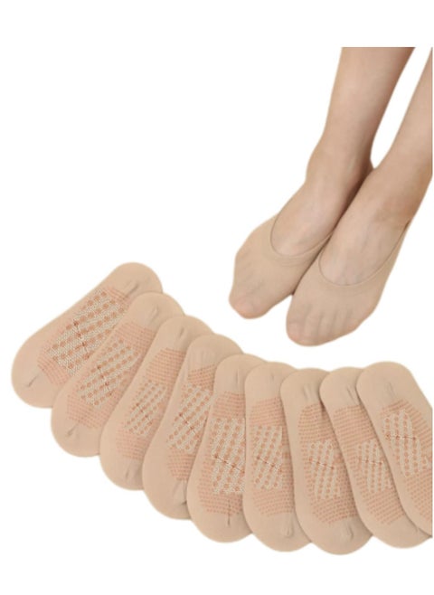 Plain Invisible Ankle length Socks Total of 10 Pairs, with a Non-Slip Silicone Ggranule Design.
