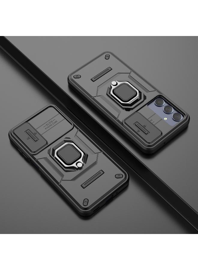 S-TOP Case For Samsung Galaxy M35 Sliding Camshield TPU + PC Shockproof Phone Case with Holder - Image 2