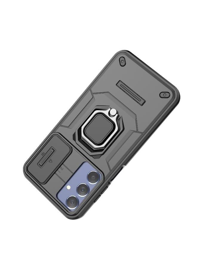 S-TOP Case For Samsung Galaxy M35 Sliding Camshield TPU + PC Shockproof Phone Case with Holder - Image 5