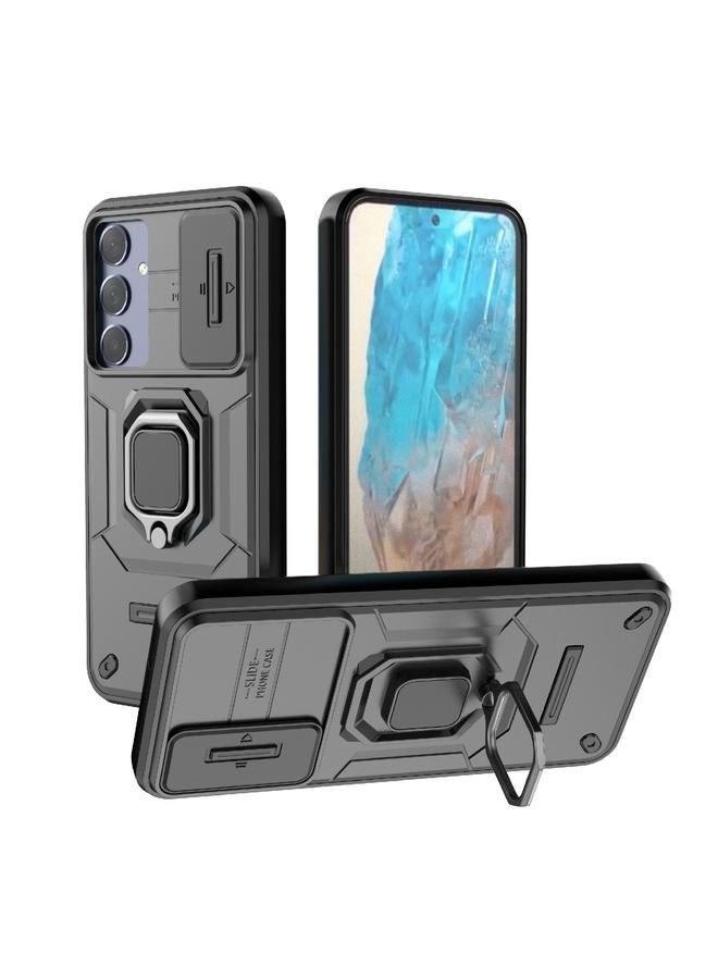 S-TOP Case For Samsung Galaxy M35 Sliding Camshield TPU + PC Shockproof Phone Case with Holder - Image 1