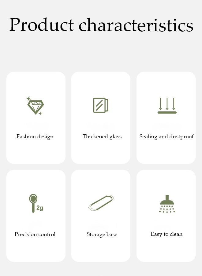 DUNISO 3 Pcs Seasoning Box Set, Household Spice Container, Kitchen Seasoning Bottle, Equipped Withspoon, Lid, Tray, Dustproof And Moisture Proof, Easy To Clean, Suitable For Home And Kitchen - Image 4