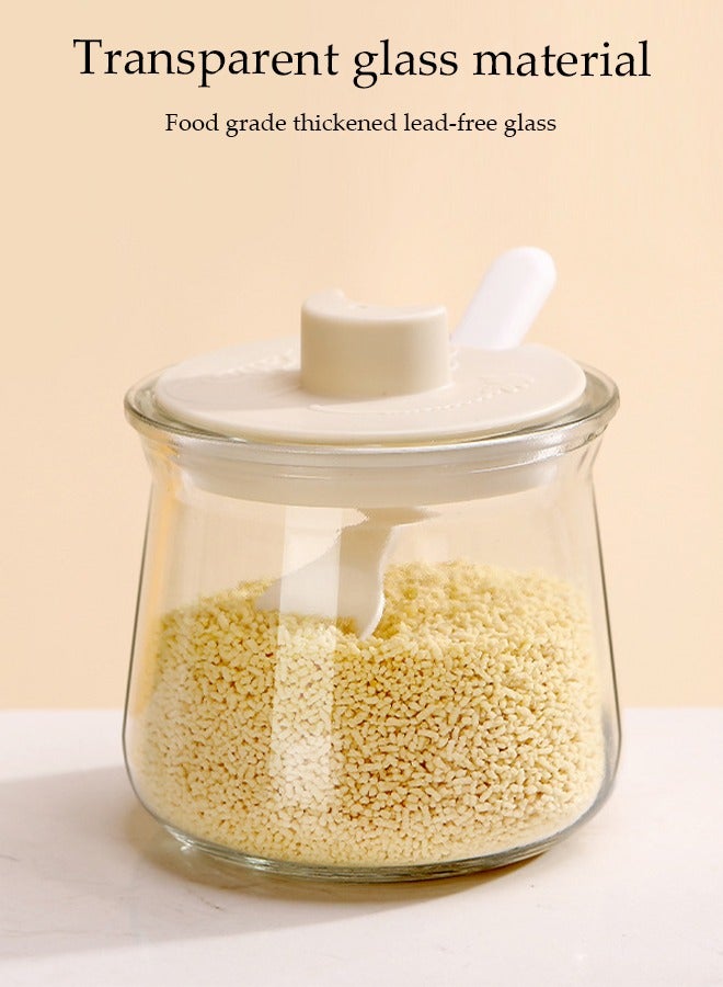 DUNISO 3 Pcs Seasoning Box Set, Household Spice Container, Kitchen Seasoning Bottle, Equipped Withspoon, Lid, Tray, Dustproof And Moisture Proof, Easy To Clean, Suitable For Home And Kitchen - Image 5