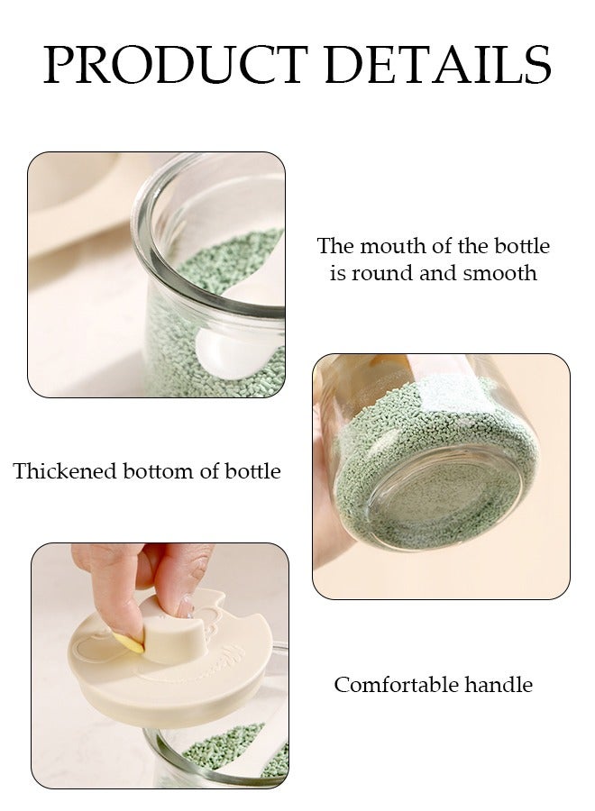 DUNISO 3 Pcs Seasoning Box Set, Household Spice Container, Kitchen Seasoning Bottle, Equipped Withspoon, Lid, Tray, Dustproof And Moisture Proof, Easy To Clean, Suitable For Home And Kitchen - Image 3