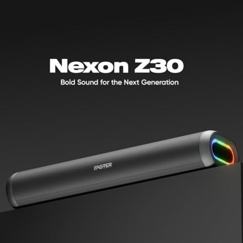 Nexon Z30 مكبر صوت لاسلكي محمول بقدرة 30 وات لأجهزة الكمبيوتر والكمبيوتر المحمول والتلفزيون والهواتف الذكية والكمبيوتر اللوحي - مسرح منزلي صغير أضواء RGB - USB / Aux / TF يدعم التوصيل والتشغيل - صوت قوي عميق - Image 3