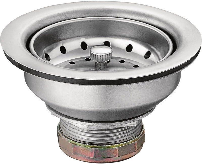 MOEN Kitchen Sink Stainless Steel Basket Strainer with Drain Assembly, 3-1/2 Inch Sink Drain Stopper Plug, 22036 - Image 2