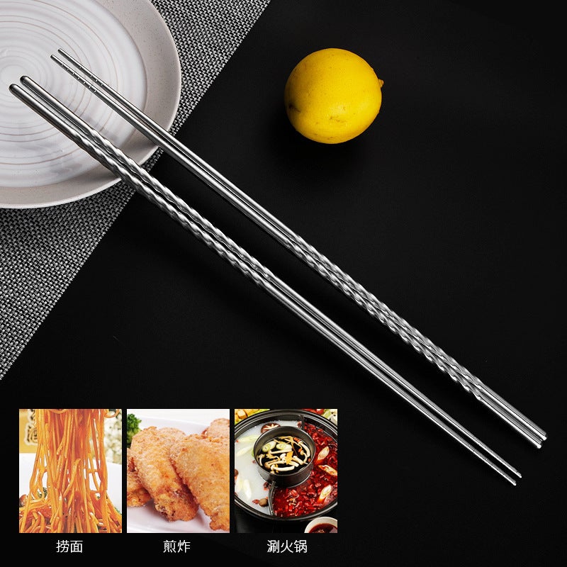 Chenghuijie Manufacturer Supplies Fried Food Chopsticks, Extra-Long Stainless Steel Chopsticks, Chinese Cooking Utensils, Household Chopsticks - Image 3