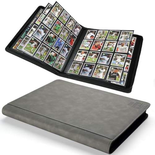 Arkeiliy Premium Ringless Trading Card Binder 1024 Capacity 16 SideLoading Pockets per Page Archival Quality Protection AntiSlip Spine for TCG MTG Sports Cards Gray - Image 1