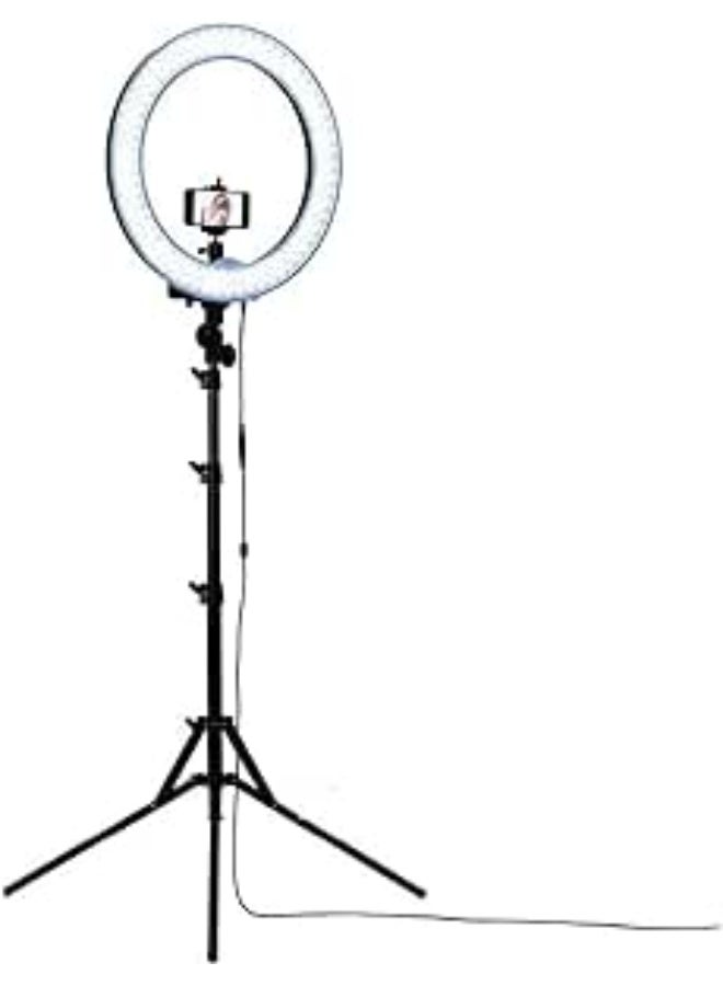 Phone Camera Ring Light – Dimmable 5500K LED Photography Lamp with Moon Mirror & Adjustable Tripod Stand for Daily Use - Image 1