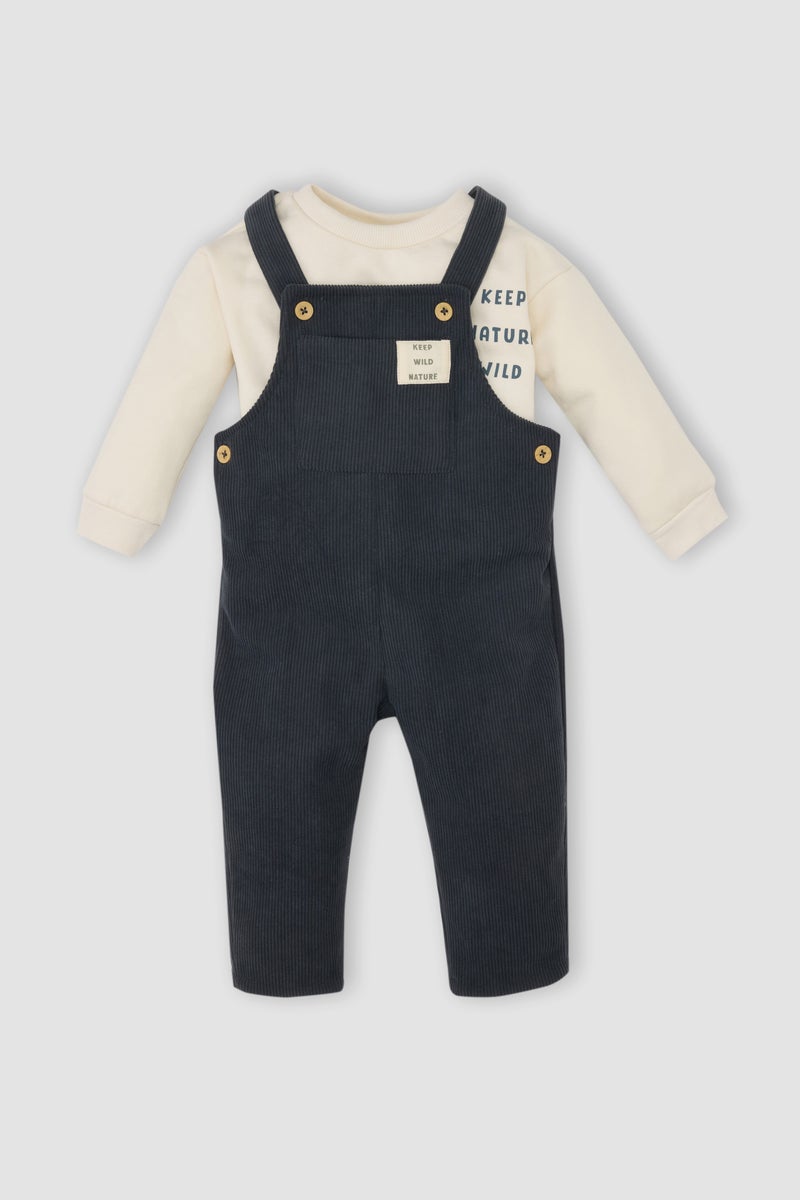 DeFacto Baby Boy Crew Neck Printed T-shirt Jumpsuit 2 Piece  - Image 1