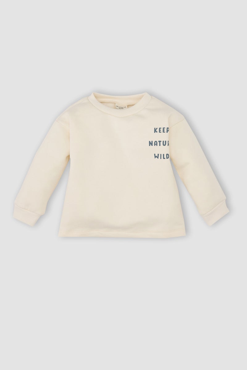 DeFacto Baby Boy Crew Neck Printed T-shirt Jumpsuit 2 Piece  - Image 3