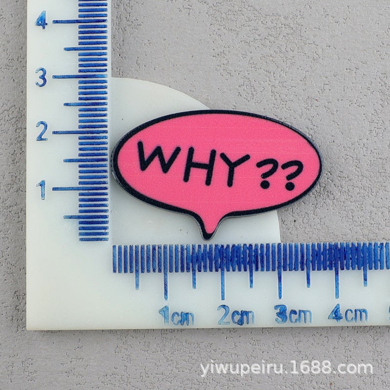 kissme hello lovediy acrylic letter card patch diy mobile phone shell accessories diy brooch badge No. 2: WHY? 
