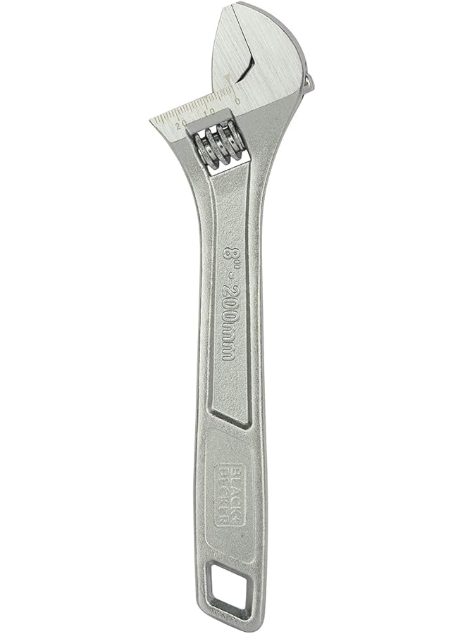 BLACK+DECKER 200Mm Adjustable Steel Wrench Silver Bdht81591 2 Years Warranty - Image 1