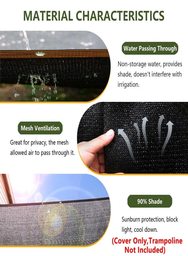 TENTOPMIC Trampoline Shade Cover, Sun Shade Cover Round 90% Sunblock Shade Cloth w/Rope, Sun Protection Trampoline Canopy for Outdoor Backyard Playground Accessories(Tent Only) (14FT) - Image 4