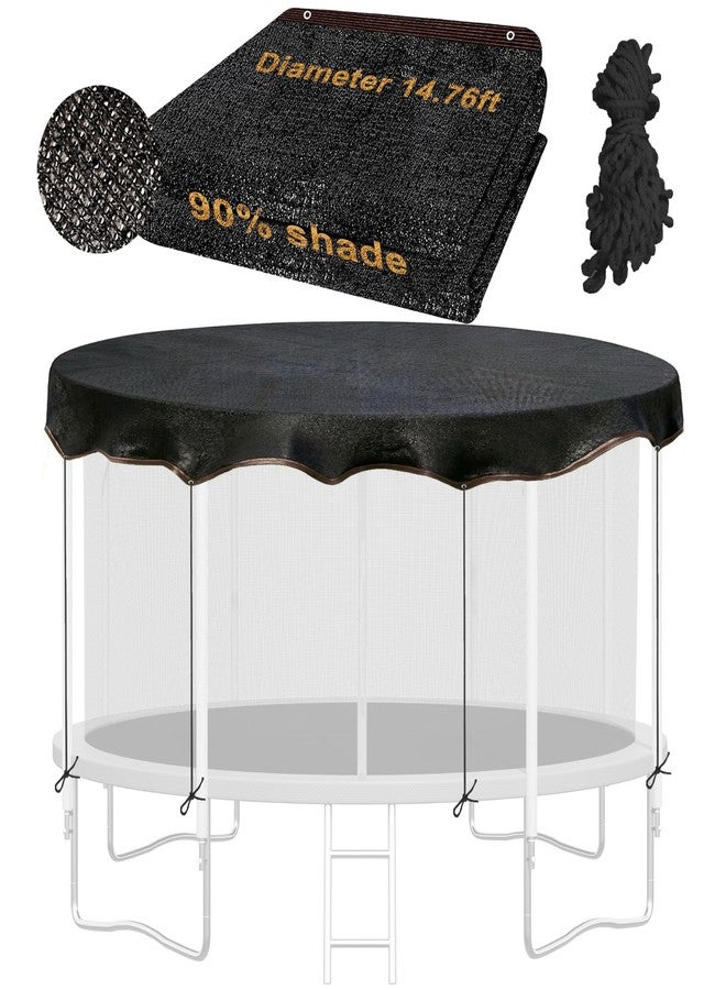 TENTOPMIC Trampoline Shade Cover, Sun Shade Cover Round 90% Sunblock Shade Cloth w/Rope, Sun Protection Trampoline Canopy for Outdoor Backyard Playground Accessories(Tent Only) (14FT) - Image 1