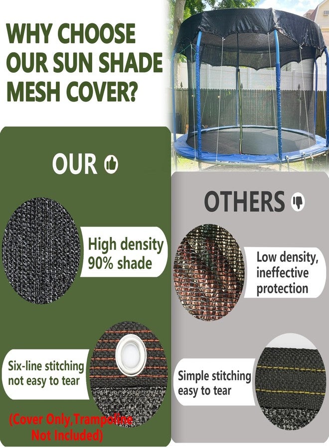 TENTOPMIC Trampoline Shade Cover, Sun Shade Cover Round 90% Sunblock Shade Cloth w/Rope, Sun Protection Trampoline Canopy for Outdoor Backyard Playground Accessories(Tent Only) (14FT) - Image 3