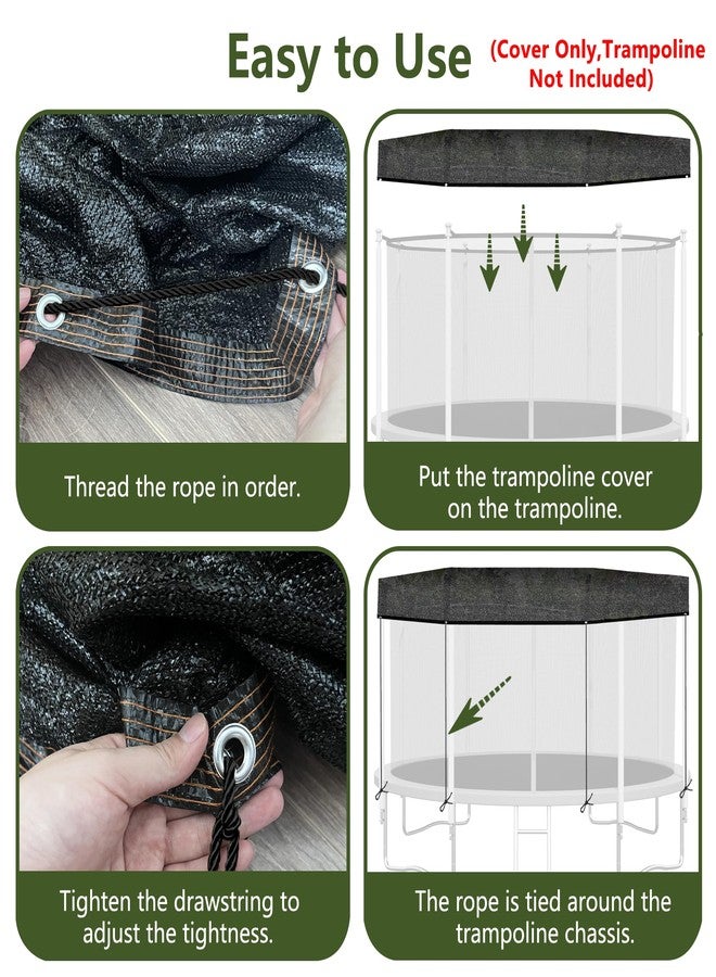 TENTOPMIC Trampoline Shade Cover, Sun Shade Cover Round 90% Sunblock Shade Cloth w/Rope, Sun Protection Trampoline Canopy for Outdoor Backyard Playground Accessories(Tent Only) (14FT) - Image 5