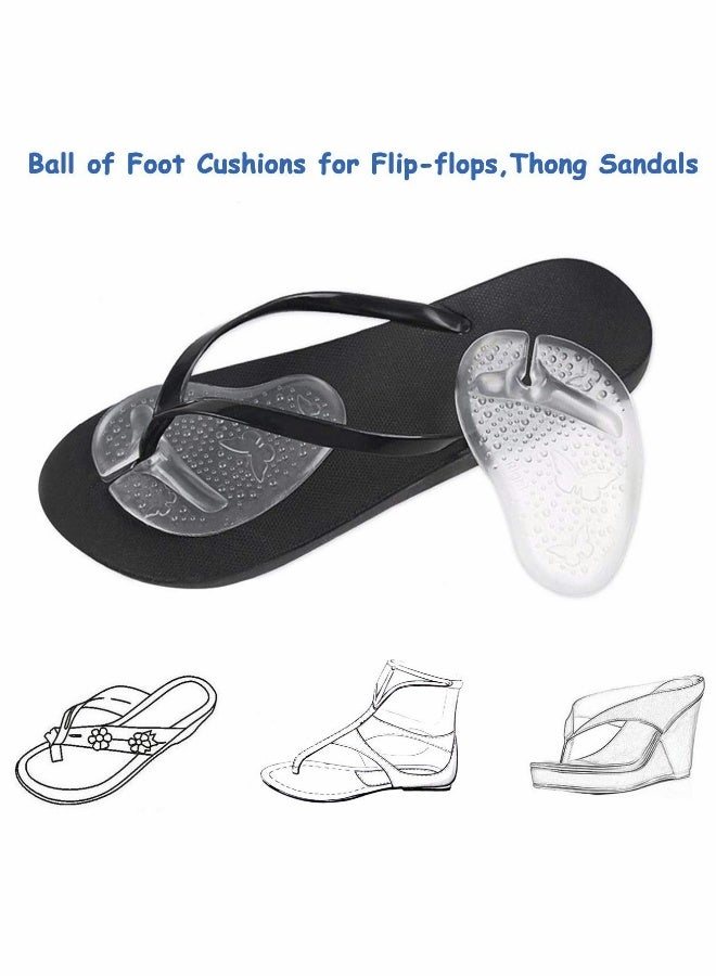 Gel Metatarsal Pads for Thong Sandals Flip-Flops, 2 Pairs Forefoot Cushion Inserts, EACOZY Ball of Foot Grip Pads for Metatarsal Support and Pain Relief, Anti-Slip - Image 3