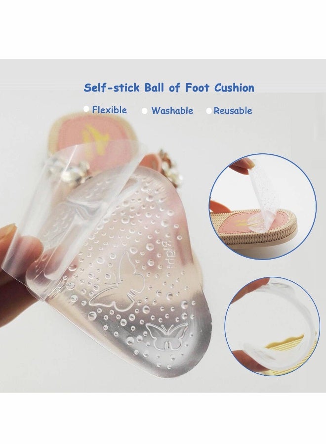 Gel Metatarsal Pads for Thong Sandals Flip-Flops, 2 Pairs Forefoot Cushion Inserts, EACOZY Ball of Foot Grip Pads for Metatarsal Support and Pain Relief, Anti-Slip - Image 2