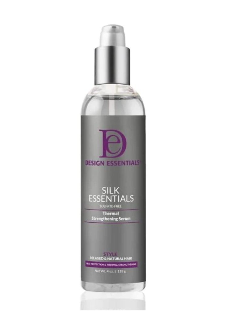 Design Essentials Design Essentials Silk Essentials Thermal Strengthening Serum, for Salon Perfect Weightless Thermal Styles, 4 FL Oz., Clear 