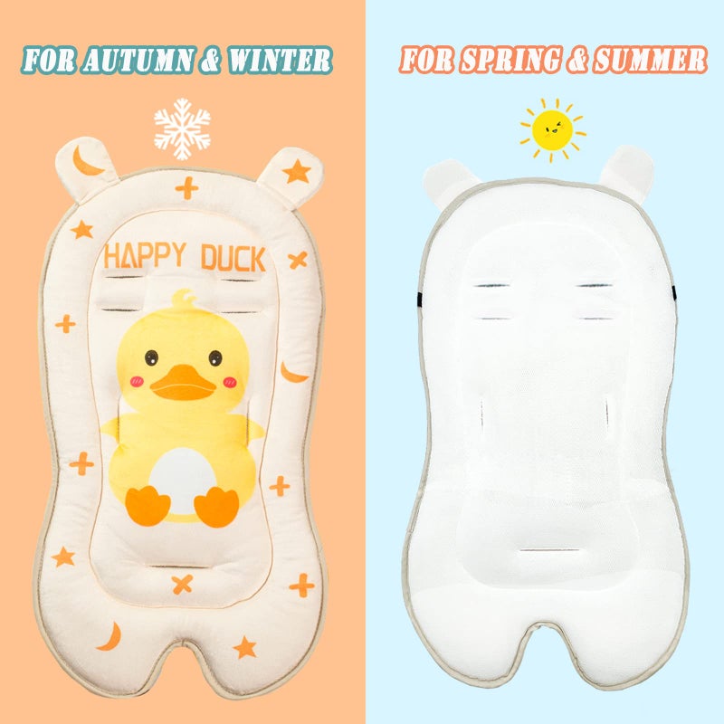 LETTON Baby Seat Pad Liner for Stroller, Universal Breathable Infant Carriage Pad, Ultra-Soft Infant Car Seat Insert, Perfect for Car Seat, Stroller, Yellow Duckling - Image 2