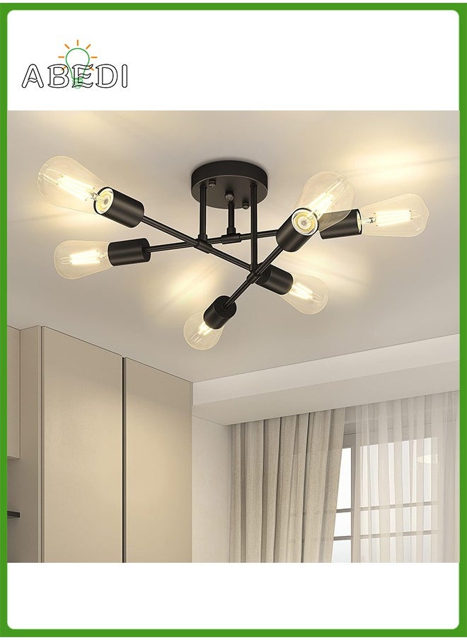 Chandelier, Modern Ceiling Lighting, 6 Lights E27 Adjustable Industrial Mount Pendant Light Fixture for Kitchen, Living Room, Dining Room, Bedroom Foyer, Black, Bulbs Not Included - pzsku/ZD69D72CCE0C0D93085D6Z/45/_/1731479927/a1fa711c-4be0-4046-a752-9c5dfcc2f691