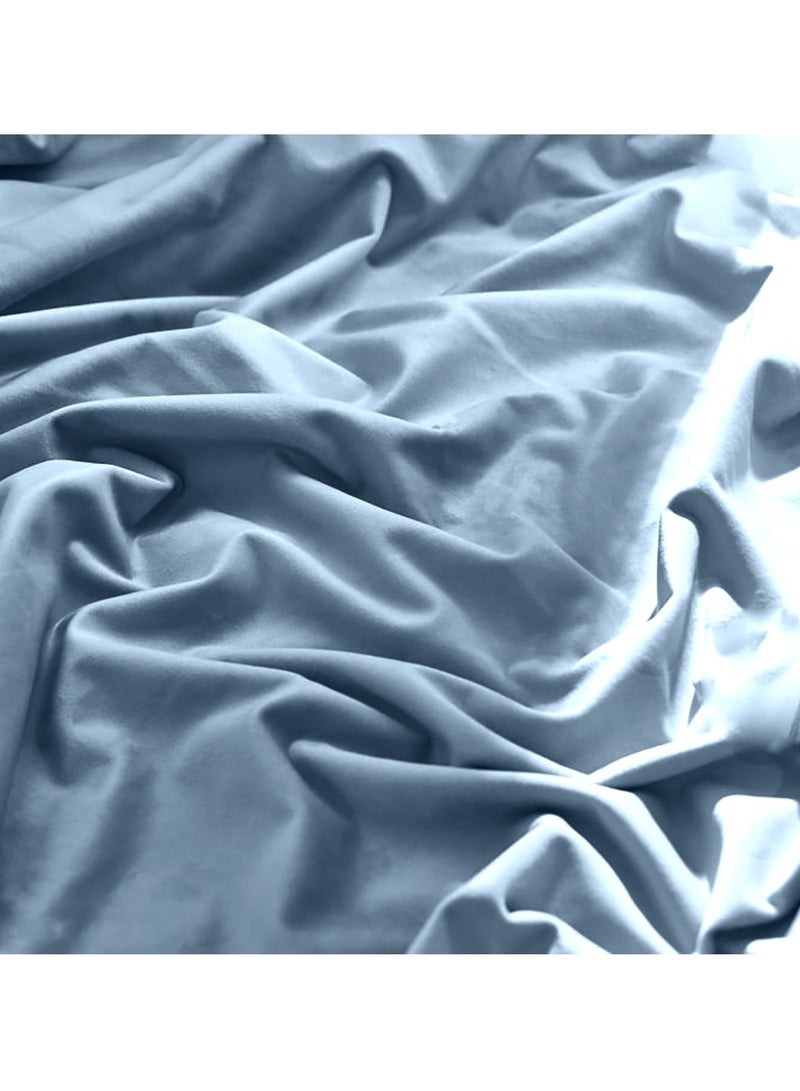 LuxHome Luxury Satin Line Bedsheet and Pillowcase Set – Hotel-Quality Breathable Cotton Bedding, Satin Finish, Soft and Luxurious – Flat Bedsheet 275x275cm with 2 Pillowcases 46x69cm, Air Force Blue - Image 2