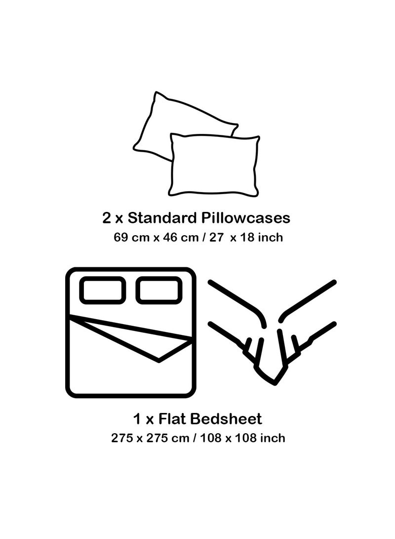 LuxHome Luxury Satin Line Bedsheet and Pillowcase Set – Hotel-Quality Breathable Cotton Bedding, Satin Finish, Soft and Luxurious – Flat Bedsheet 275x275cm with 2 Pillowcases 46x69cm, Air Force Blue - Image 3