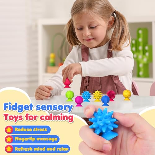 Richtim Sensory Fidget Toys Kids Adults 16 Pack Textured Suction Toy Sensory Toys for Autism Kids Calming Quiet Fidgets for Classroom Prize Travel Essentials Road Trip Activities for Girls Boys Gifts - Image 5