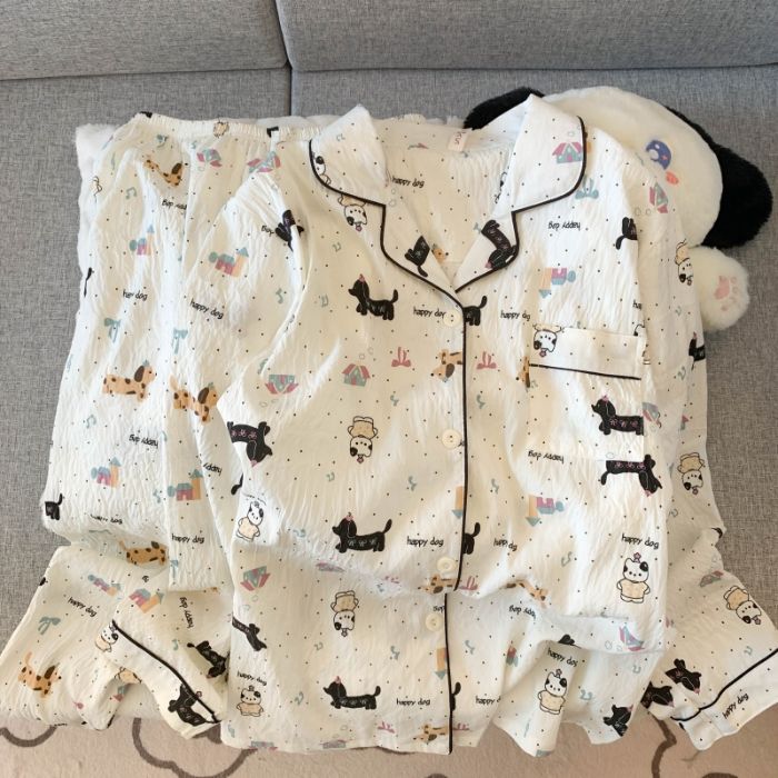 Spring New Live Explosion Ladies Double Long Lapel Creative Printing Leisure Wind Cloud Cotton Comfortable - Image 3