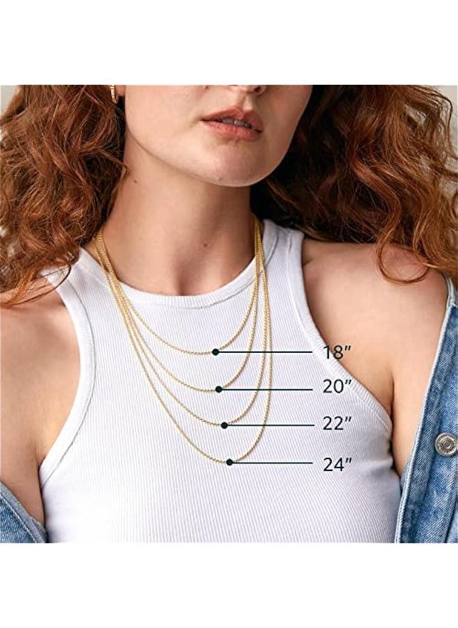 PAVOI - Italian Solid 925 Sterling Silver, 22K Gold Plated Chain Necklaces | Snake, Square Box, Cable, Super Flex Curb, Miami Cuban and Rope Diamond-Cut Herringbone Necklace for Women and Men | MADE IN ITALY - Image 1