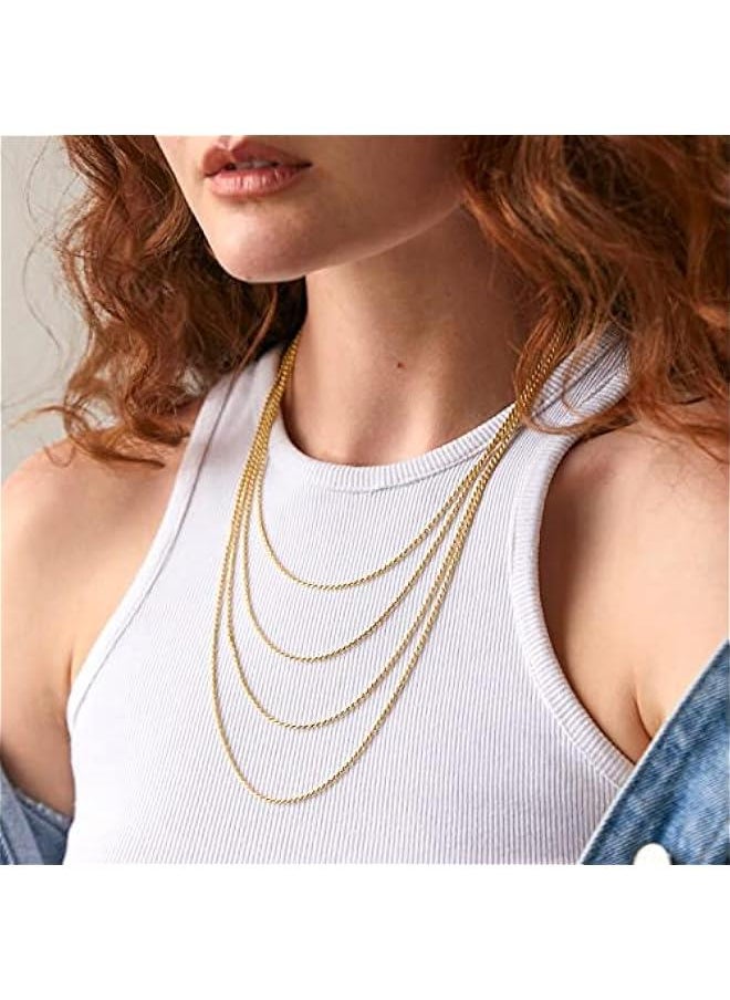 PAVOI - Italian Solid 925 Sterling Silver, 22K Gold Plated Chain Necklaces | Snake, Square Box, Cable, Super Flex Curb, Miami Cuban and Rope Diamond-Cut Herringbone Necklace for Women and Men | MADE IN ITALY - Image 1