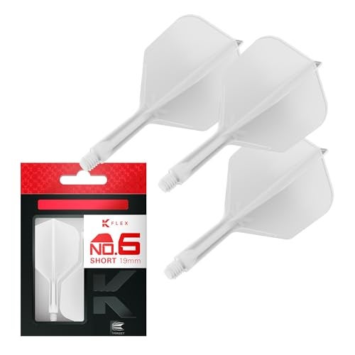 Target Darts K Flex Integrated Dart Flights And Shafts, No.6 White (Short) | Pack of 3 K-Flex - No6, Kflex All In One Moulded Dart Flight & Stem | Professional Dart Accessories - Image 1