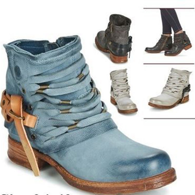 Women'S Boots Chunky Heel Mid Heel Women'S Ankle Boots Martin Boots Plus Size 40-43Wish - Image 3