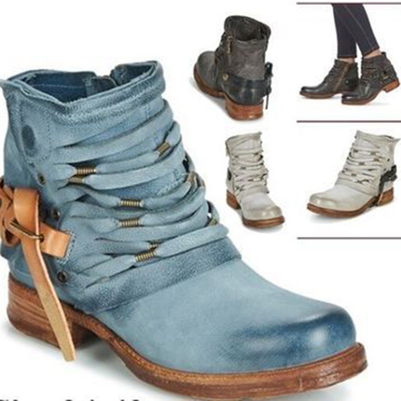 Women'S Boots Chunky Heel Mid Heel Women'S Ankle Boots Martin Boots Plus Size 40-43Wish - Image 5