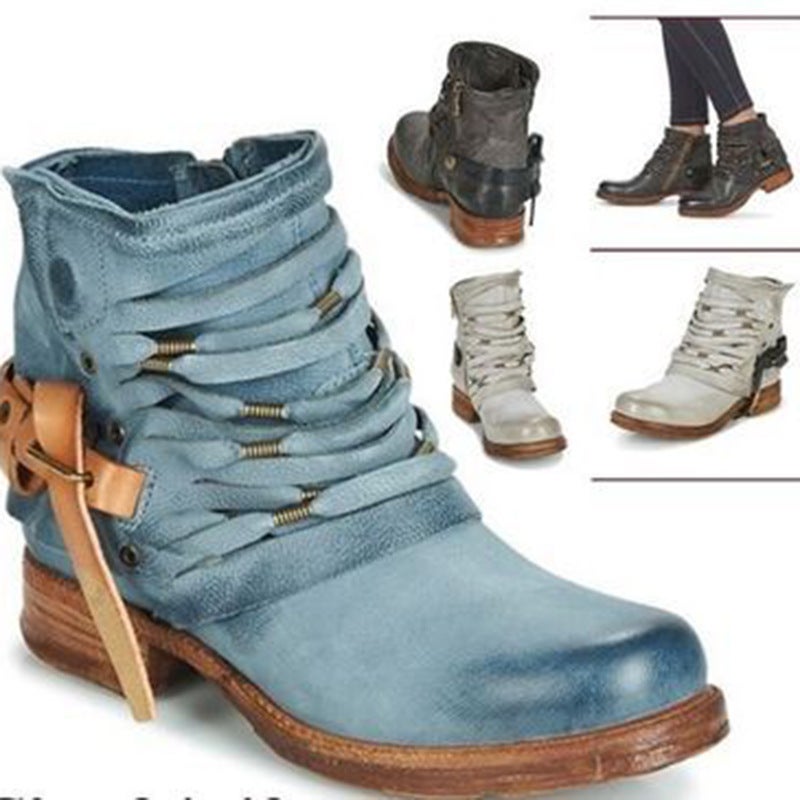 Women'S Boots Chunky Heel Mid Heel Women'S Ankle Boots Martin Boots Plus Size 40-43Wish - Image 2