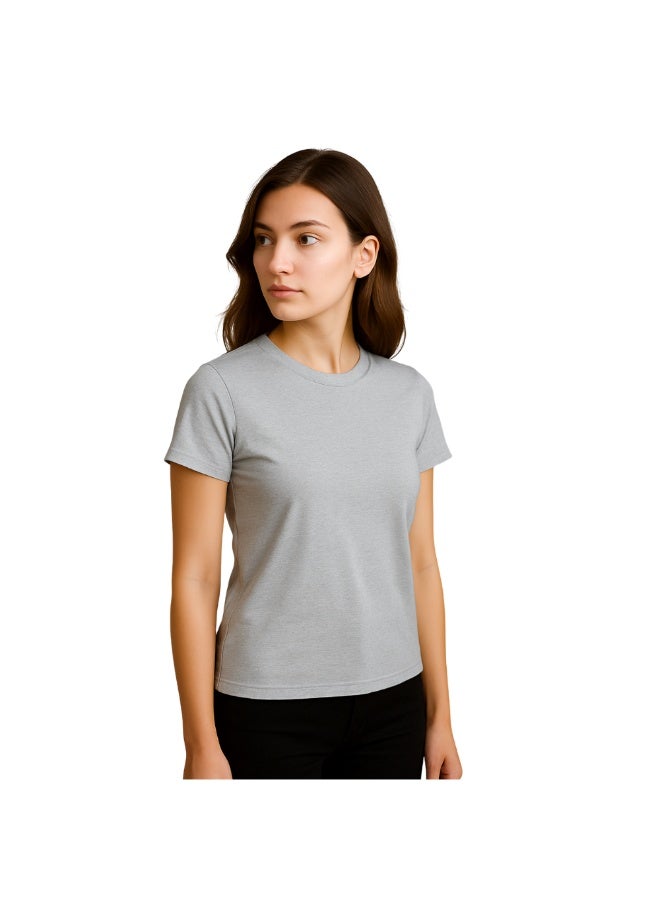 PRINTSHOP4ME Adult Round Neck Combed Women's T Shirt 190 GSM Pure Cotton Basic Colors - Image 2