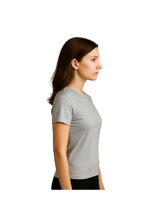 PRINTSHOP4ME Adult Round Neck Combed Women's T Shirt 190 GSM Pure Cotton Basic Colors - Image 4