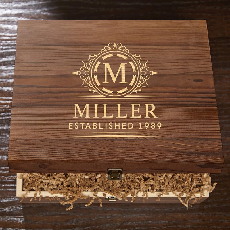 HomeWetBar HomeWetBar Personalized Wooden Box with Oakhill  Medium  - Image 5
