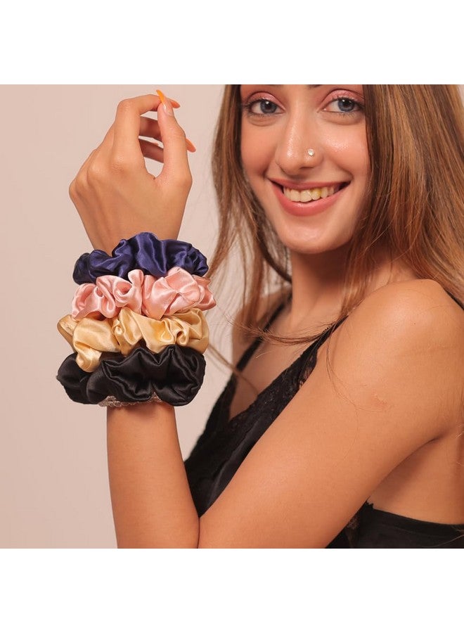 FURBO Mulberry Silk Hair Scrunchies Combo For Women And Girls Rubber Bands Ponytail Holders Hair Elastic Ties Bun Braids Band 22 Momme 6A Grade Assorted (pack of 9) - Image 1