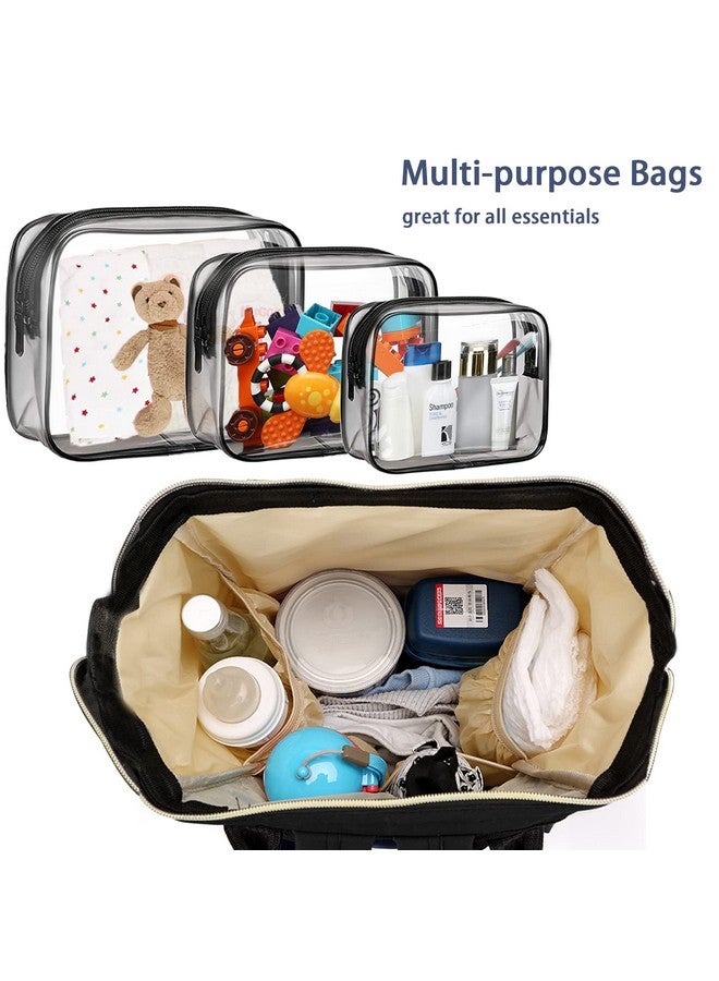 Timberer Diaper Bag with Organizing Pouches, Nappy Bags Handbag Multifunction Diaper Bag for Baby Care Travel Backpack Large Capacity Black - Image 2