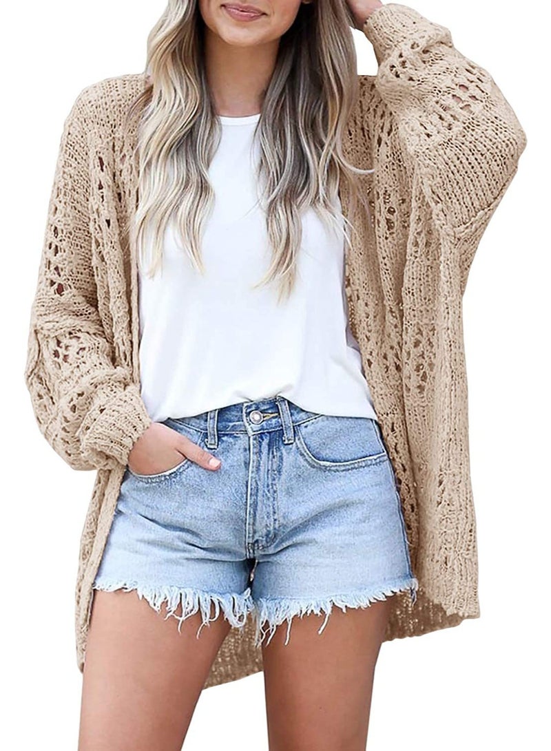 NIBEMINENT Long-sleeved Cardigans Open Stitch Crochet Spring Sweaters Knitted Oversized Sweater Tops Hollow Out Crochet Knitwear - Image 1