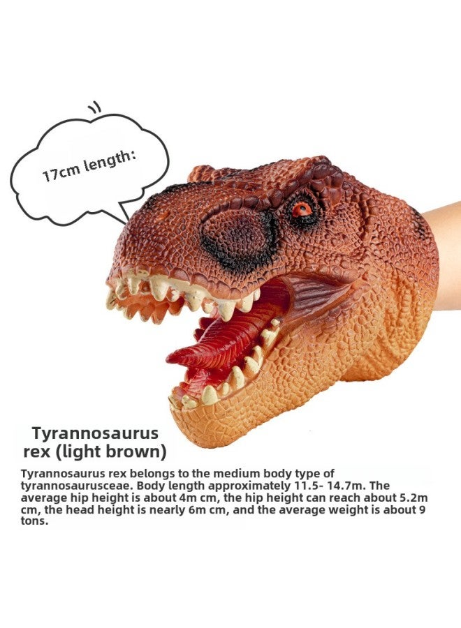 Jurassic Dinosaur Hand Puppet Simulation Tyrannosaur Triceratops Raptor Soft Rubber Model Children's Toys Wholesale-Color:Tyrannosaurus Rex Hand Puppet 】 - Image 1