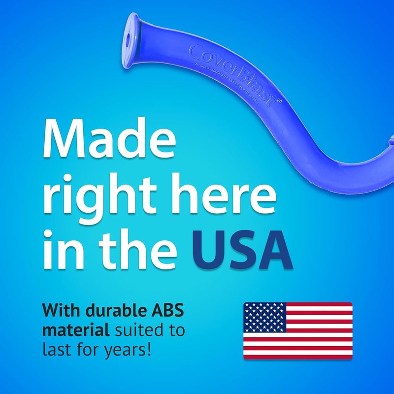 CoverBlast Pool Cover Pump Attachment - Pack of 2 USA-Made & Patented Pool Cover Pump Hose Alternative w/ 25ft. Range - Easy-to-Install & Use Year-Round - Replaces Traditional Hoses (Original Blue) - Image 2