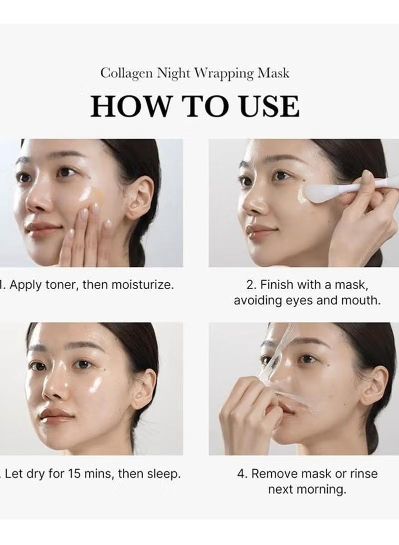 KOEC Collagen Night Wrapping Mask 75ml Deep Collagen Mask Overnight Collagen Face Mask Collagen Wrapping Mask Deep Nourishment Skin Overnight Face Mask Bio Collagen Face Serum Mask - Image 5