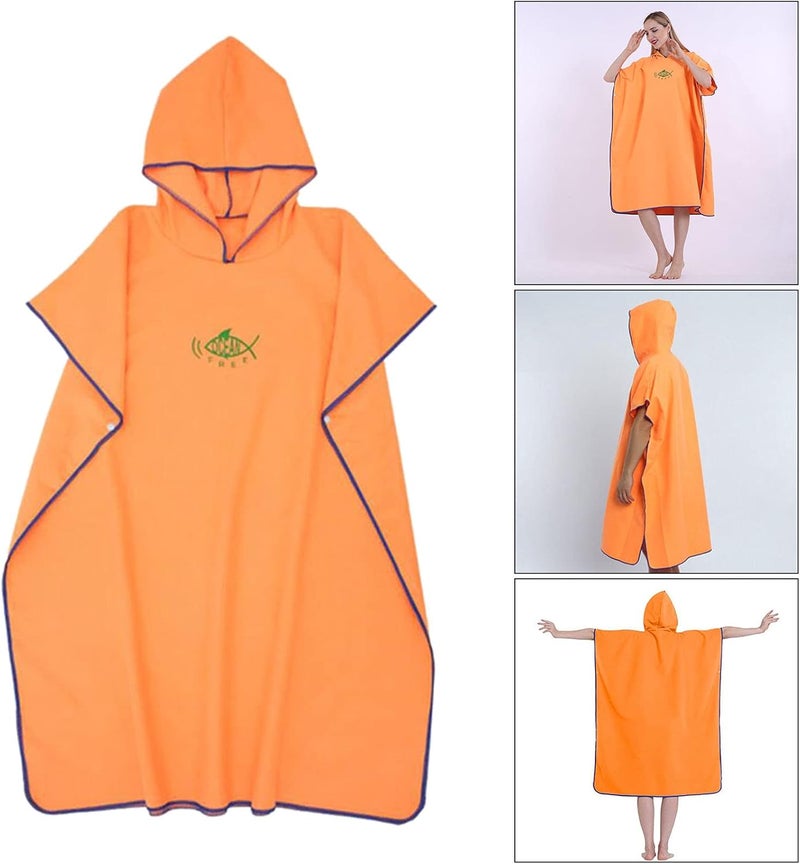 klarako Hooded Poncho, Women Men Changing Robe, Beach Portable Microfibre Wetsuit Universal Size Quick Drying Cape Towel for Surfers Swimmers  Black - Image 5