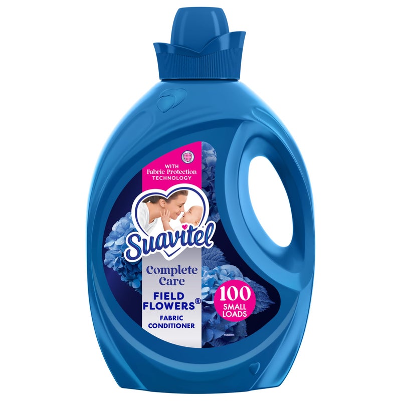 Suavitel Complete Liquid Fabric Softener, Fabric Conditioner, HE Compatible, 100 Small Loads, Field Flowers Scent, 100 fl oz Bottle - Image 1